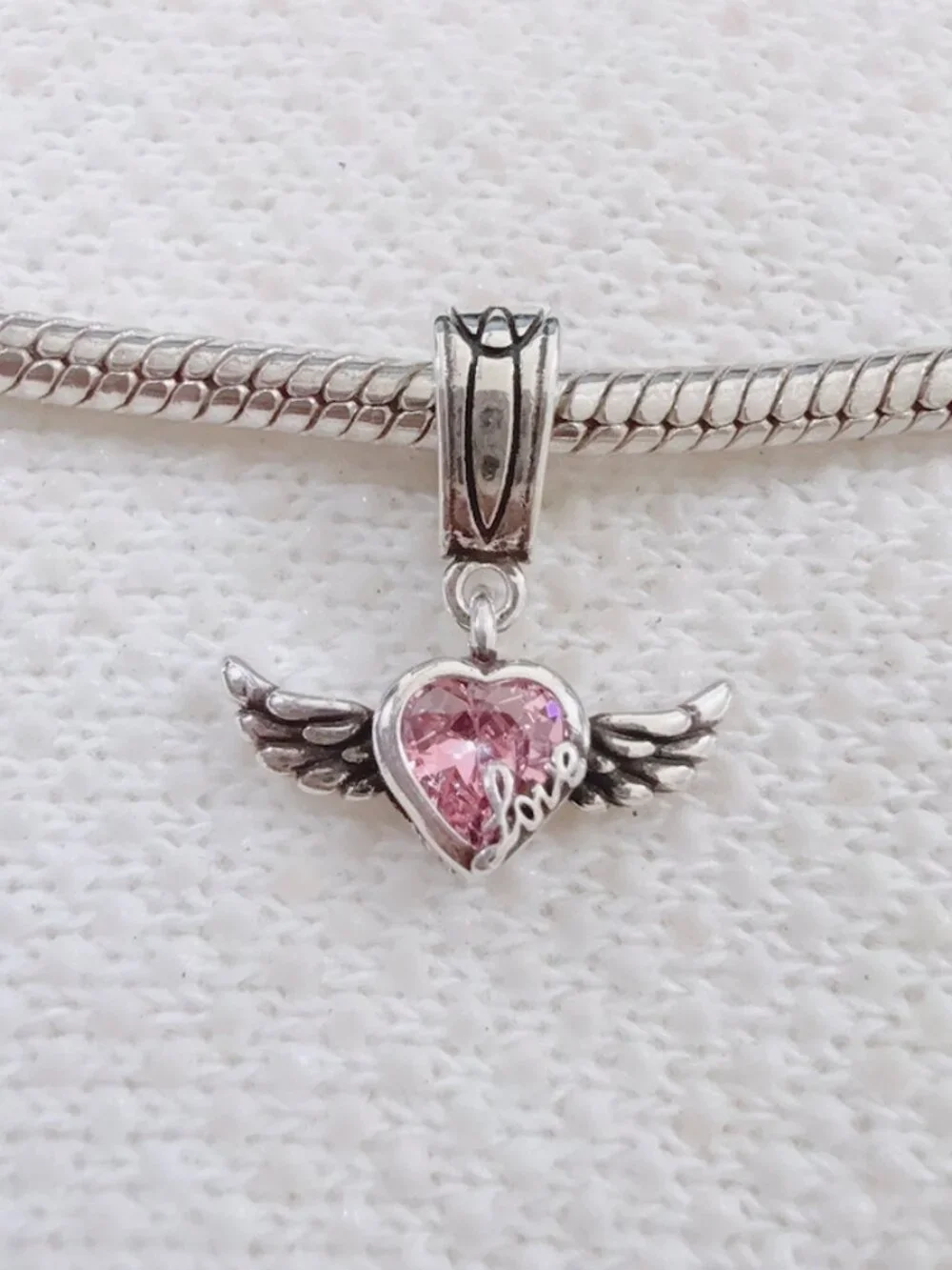 Wings Heart Love Dangle Charm Silver Charm For Pandora Bracelet Necklace